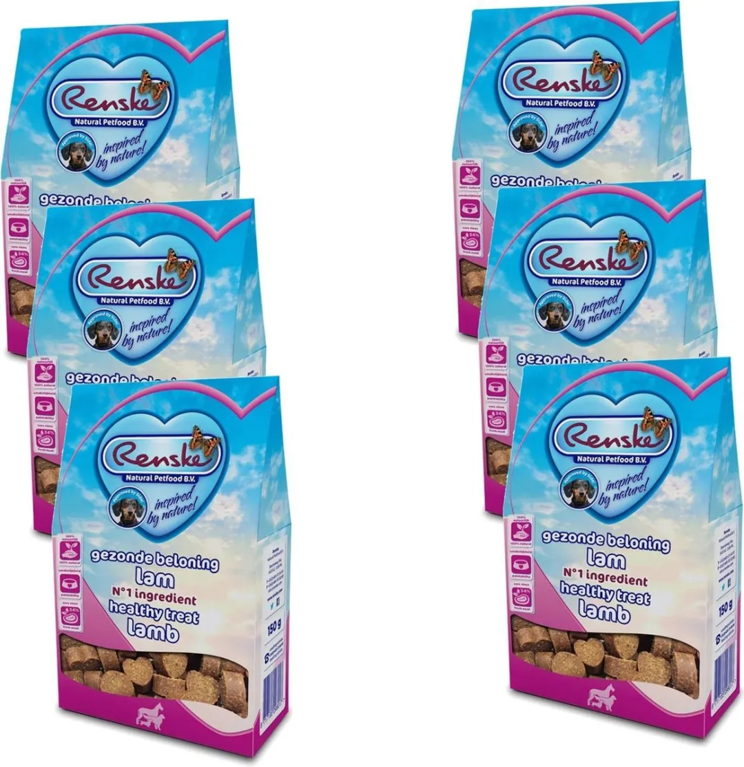 Renske Gezonde Beloning Hartjes Lam 150g - 36 Stuks
