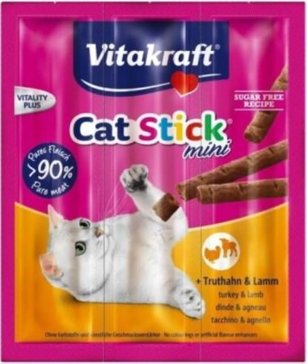 Vitakraft Cat Stick Adult Kalkoen & Lam - 3 Sticks