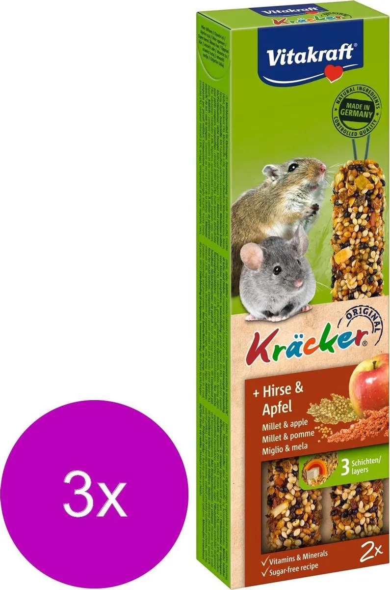 Vitakraft Muis/Gerbil Kracker Corn/Fruit - 6 Stuks