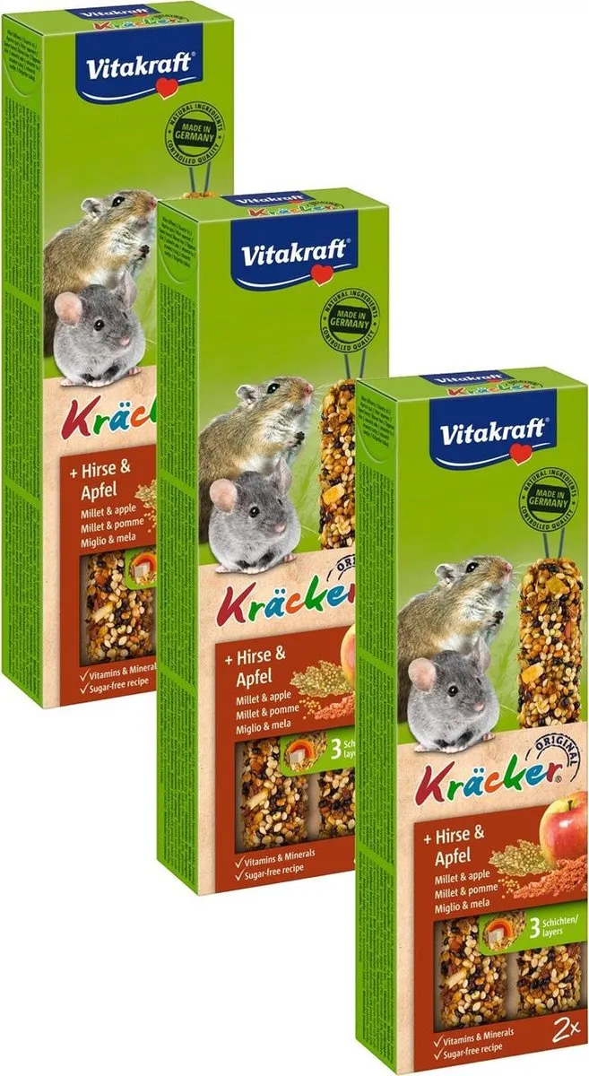 Vitakraft Muis/Gerbil Kracker Corn/Fruit - 6 Stuks