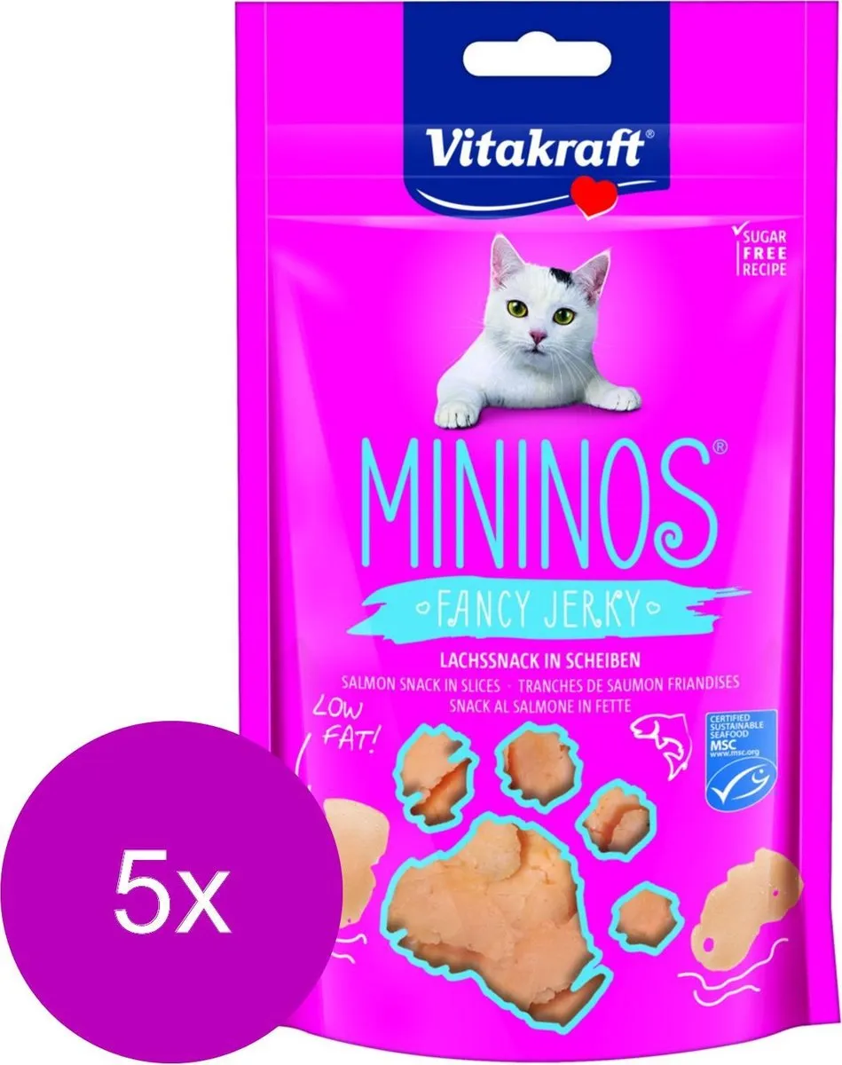 Vitakraft Mininos Fancy Jerky Zalm - 200g (5x40g)