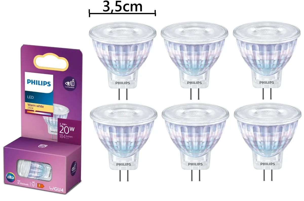 Philips LED MR11 2.3W GU4 Warm Wit