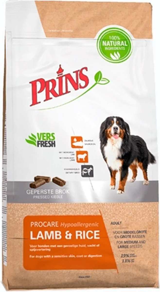Prins ProCare Lam & Rijst Hypoallergeen Hondenvoer 15kg