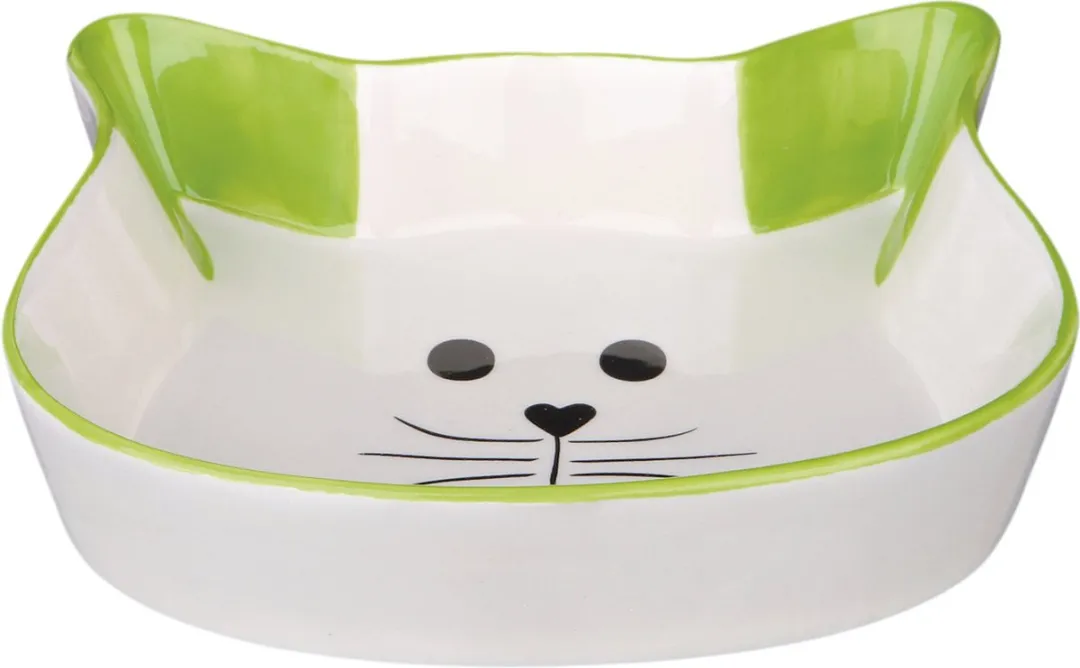 Trixie Kattenbak Voer- en Waterbak Keramiek - 15cm - Wit - afbeelding 4 van 4