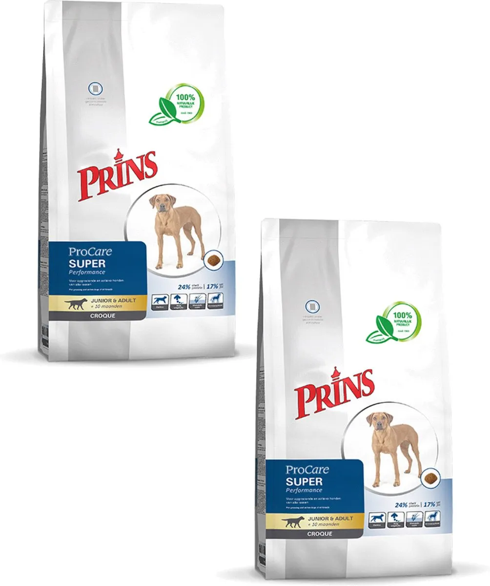 Prins Procare Super Performance Hondenvoer Gevogelte & Vlees - 2x10kg