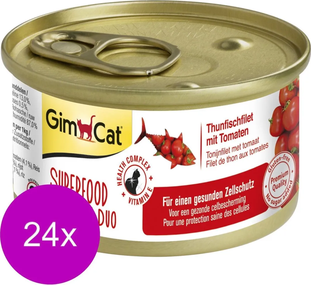 GimCat Superfood Shinycat Duo 70g - 24 Stuks