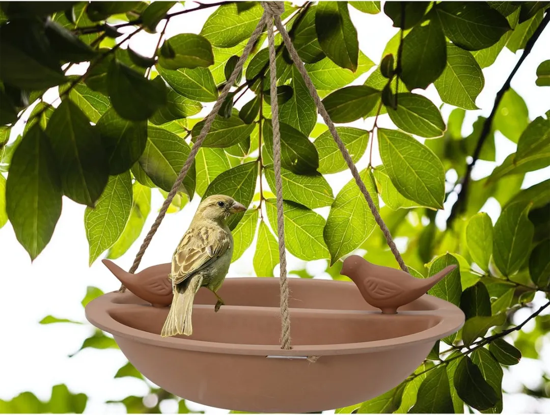 Decoris Vogelbad Drinkschaal Bamboe Bruin D27cm