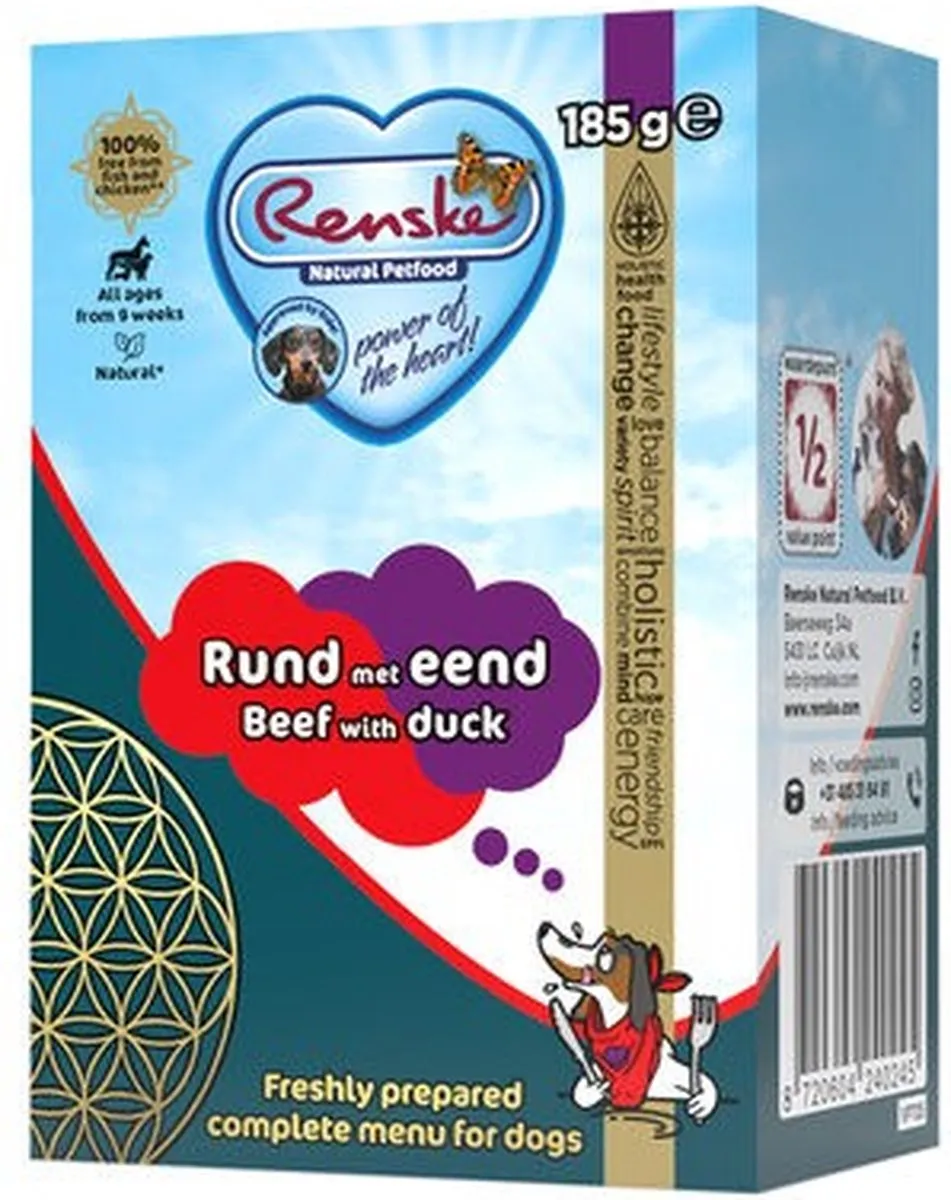 Renske Vers Tetrapack Hondenvoer Rund&Eend - 24 Stuks