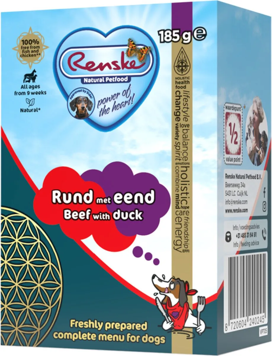 Renske Vers Tetrapack Hondenvoer Rund&Eend - 24 Stuks