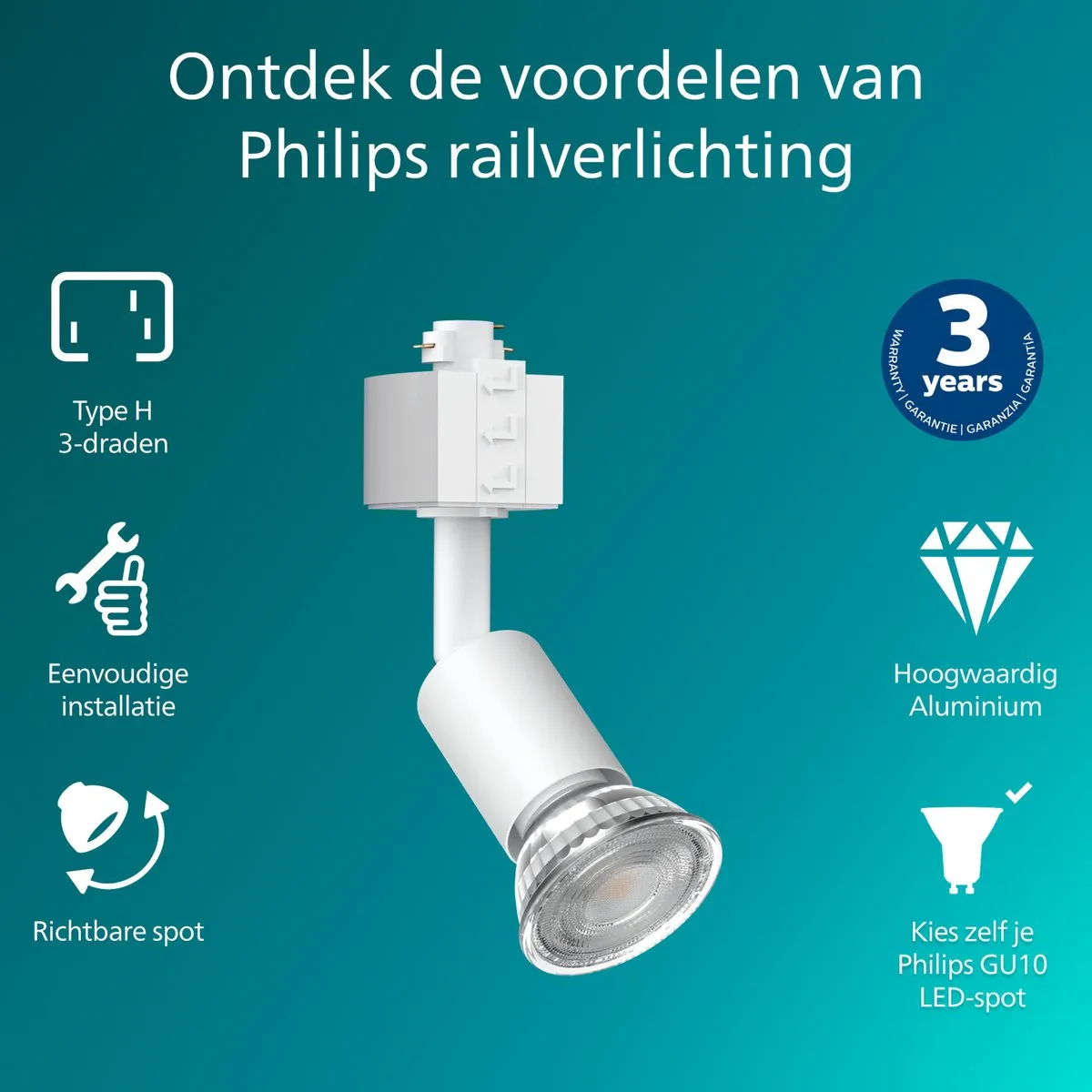 Philips EasyLink Tobia Spot GU10 7W - Wit