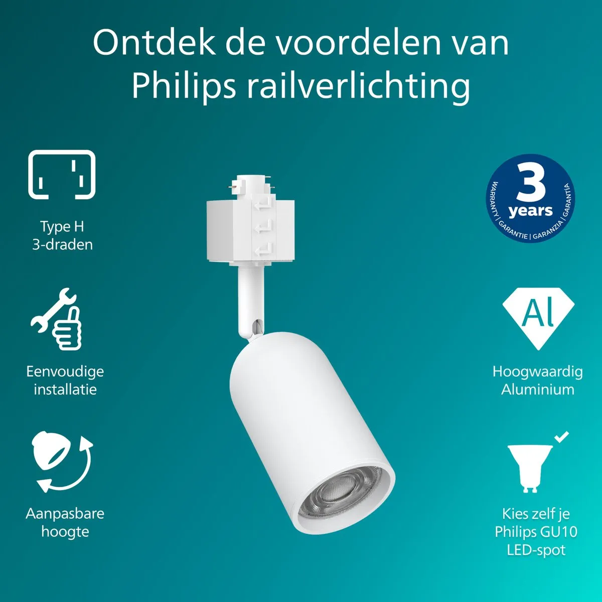 Philips EasyLink Shea Spot GU10 7W - Wit