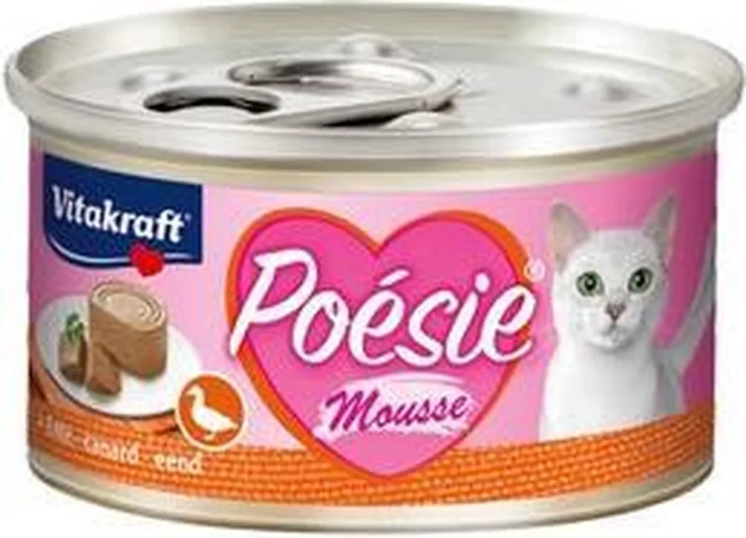 Vitakraft Poésie Mousse Kattenvoer - Eend 12x85g