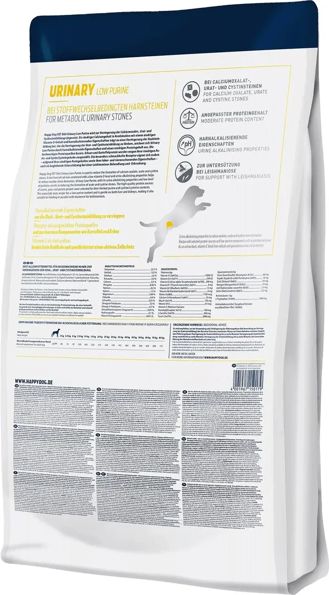 Happy Dog VET Urinary Low Purine - 4 kg