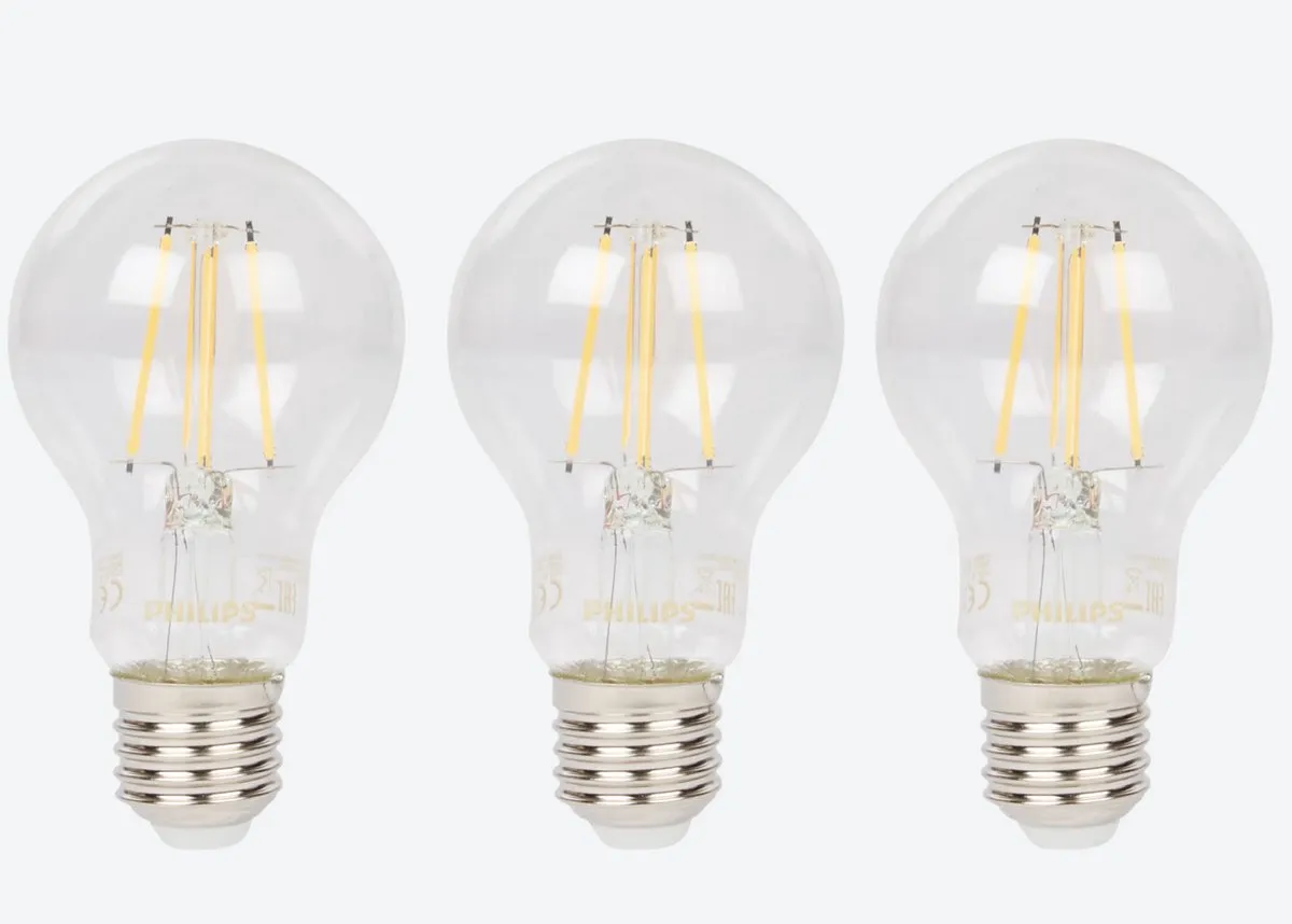 Philips filament-lampen 60 watt | 806 lumen | 3 stuks