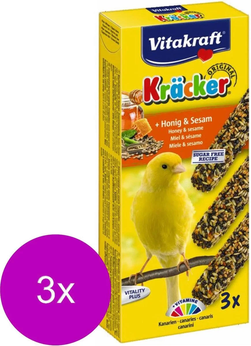 Vitakraft Kanarie Kracker Honing - 3 Stuks