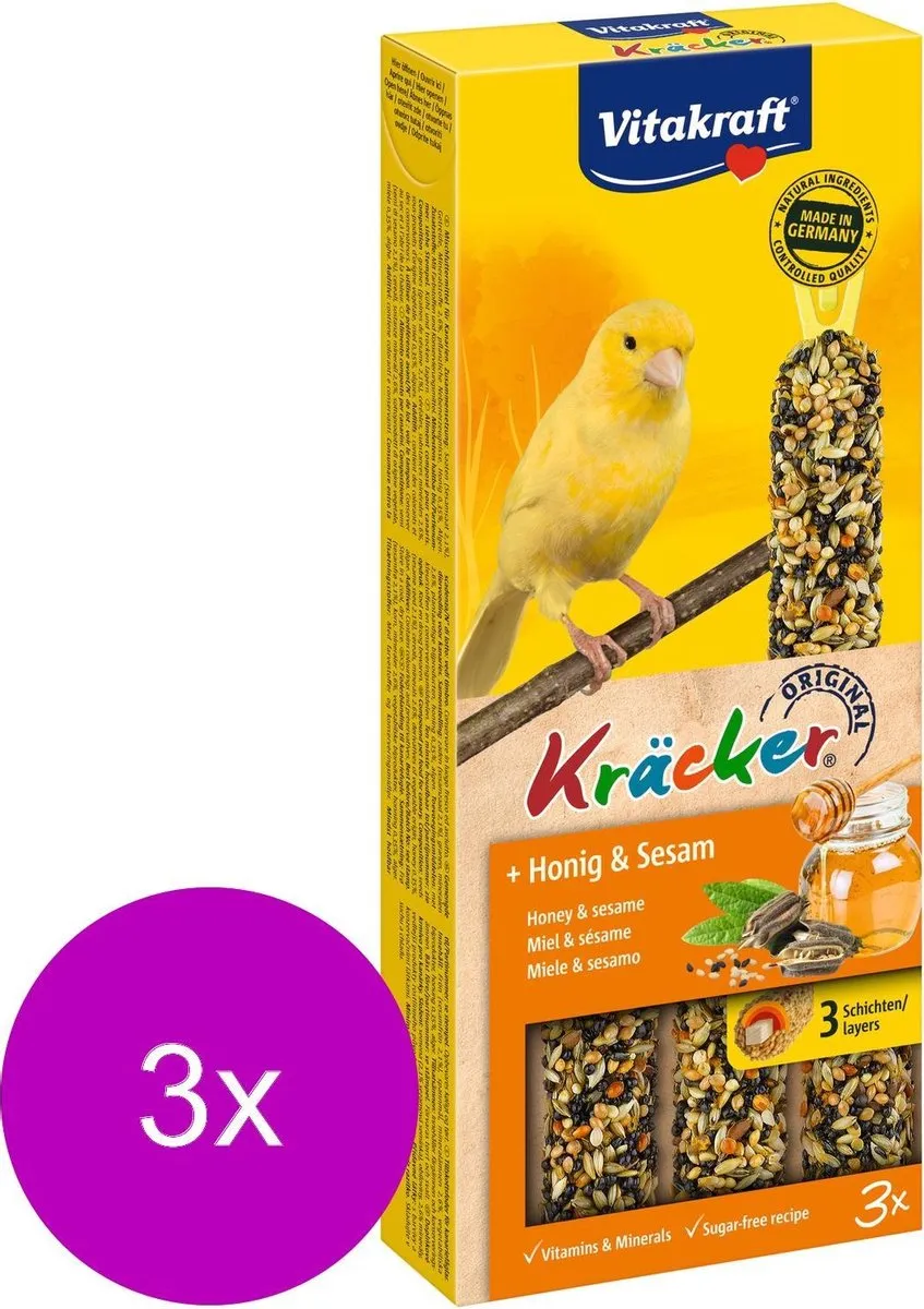 Vitakraft Kanarie Kracker Honing - 3 Stuks