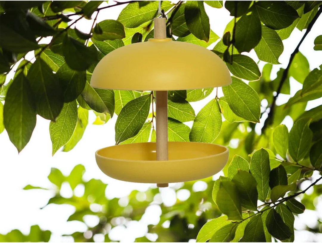 Decoris Vogelvoedersilo Hangend - Geel - 21x25cm