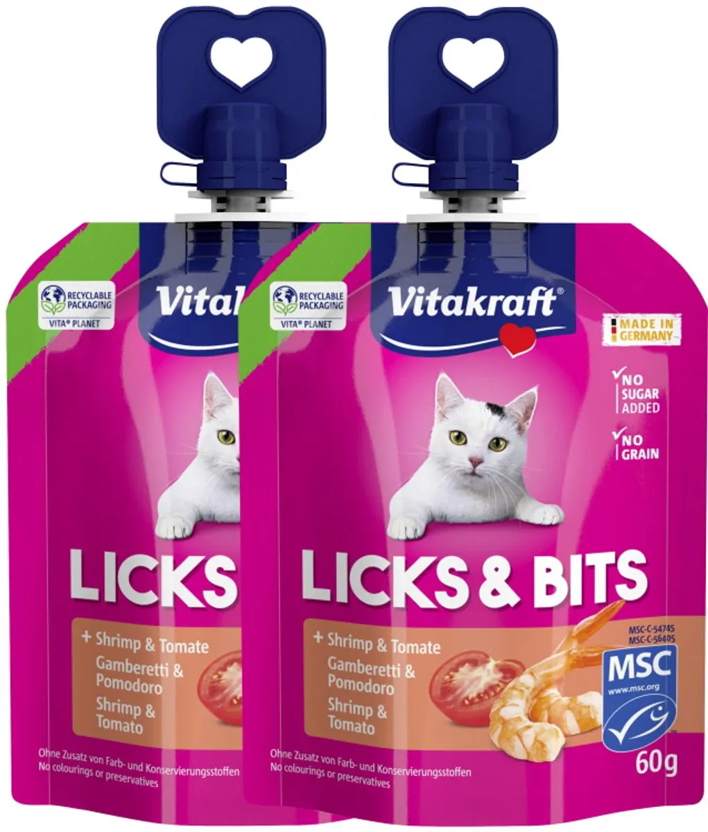 Vitakraft Licks & Bits Kat Kaas & Garnaal 60g