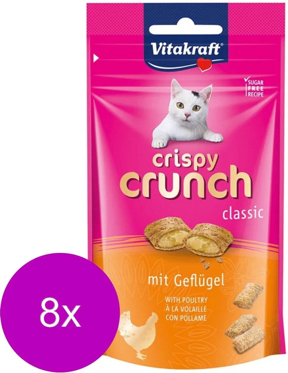 Vitakraft Crispy Crunch Kattensnack Gevogelte - 8x60g