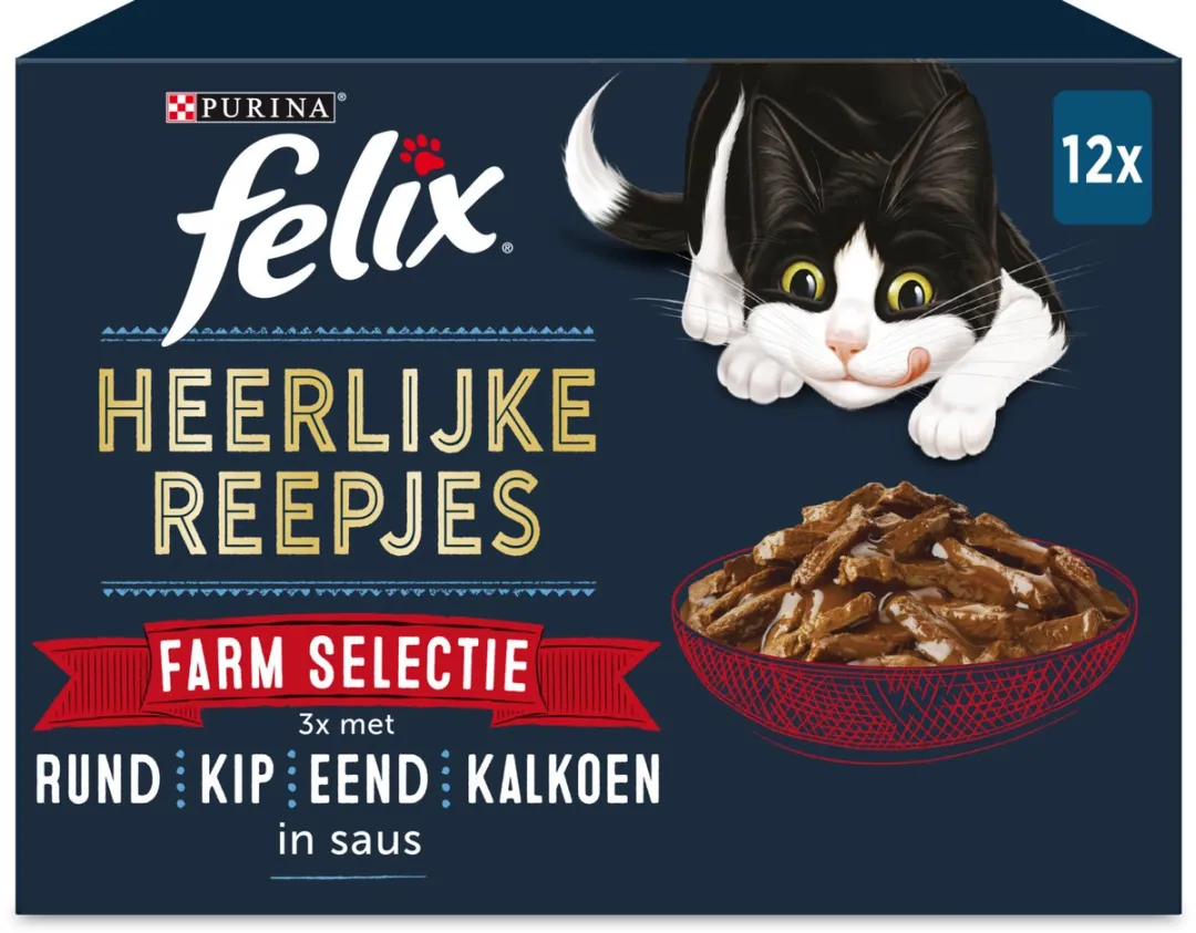 Felix Heerlijke Reepjes Selectie Farm 12x80g