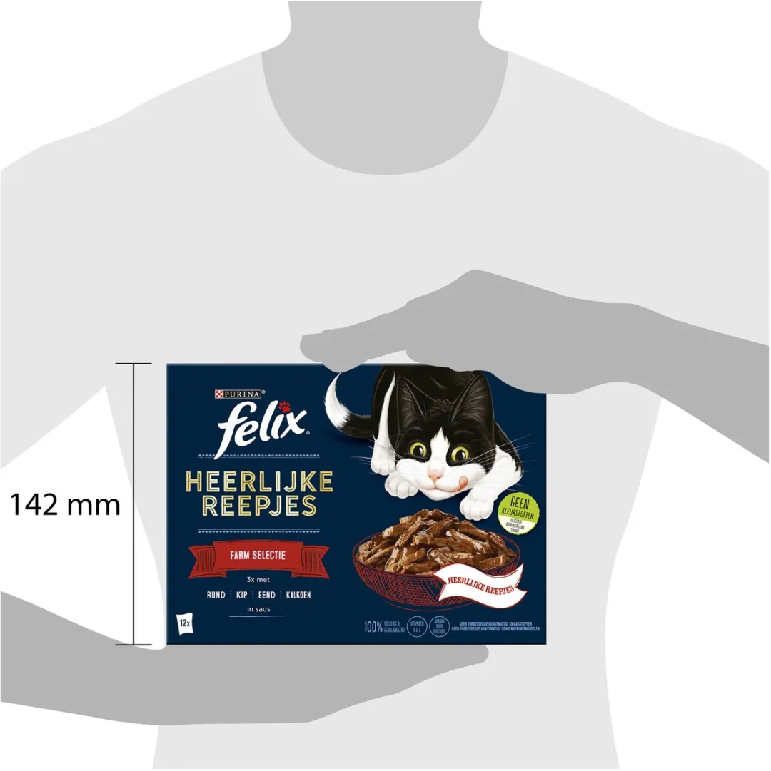 Felix Heerlijke Reepjes Selectie Farm 12x80g - afbeelding 6 van 6