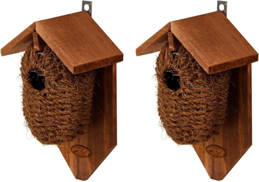 Decoris Houten Vogelhuisjes Kokos 26cm