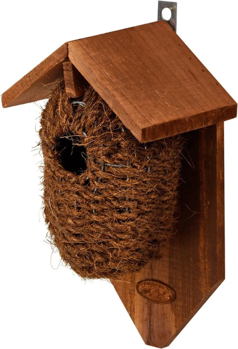 Decoris Houten Vogelhuisjes Kokos 26cm - 2 Stuks