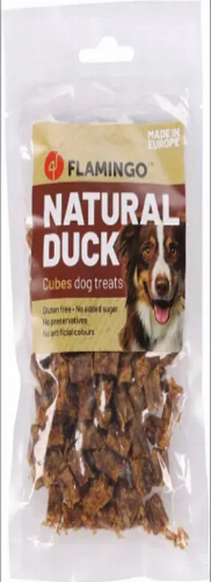 Flamingo Nature Snack Honden Eend Blokjes 80g