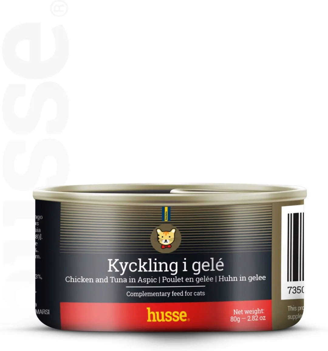 Husse Kip in Gelei Kattennatvoer 48x80g