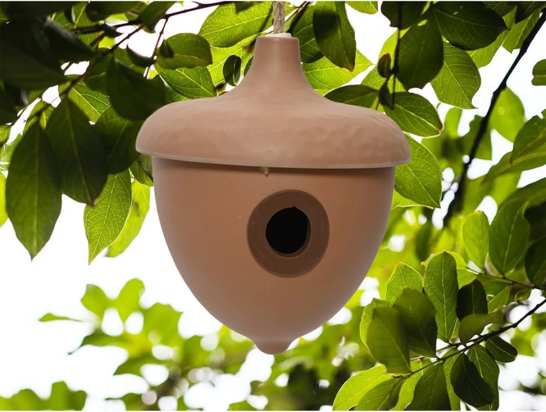 Decoris Vogelhuisje Bamboe Bruin D17xH19cm