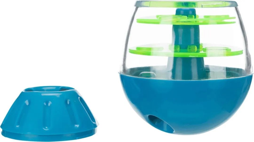 Trixie Roly Poly Snack Tuimel Ei - Blauw/Groen 13cm - afbeelding 3 van 6