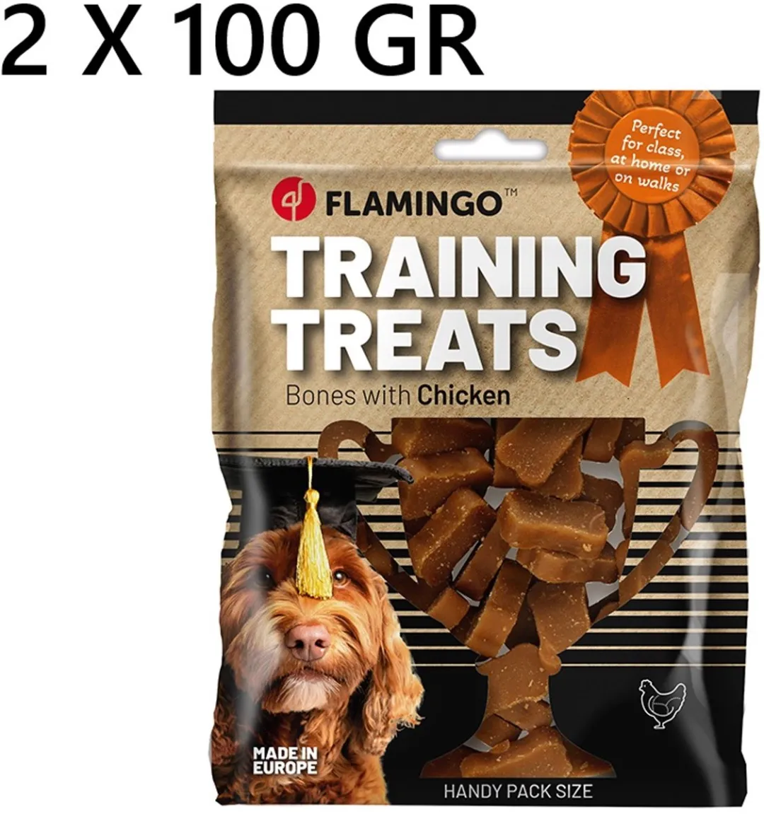 Flamingo Training Treats Honden - Kip - 200g