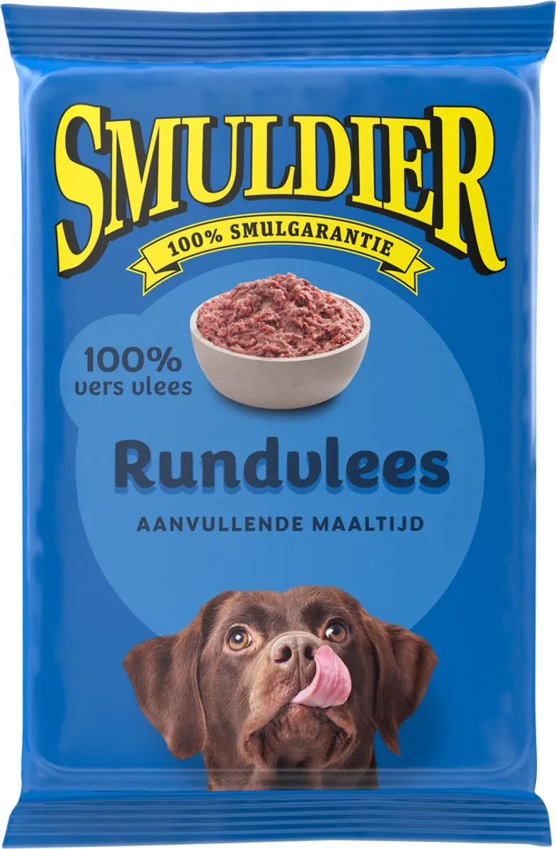 Smuldier Rundvlees 400g | 48 st. | aanvullend | diepvries hondenvoer | vers vlees