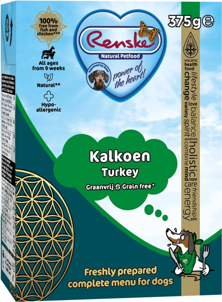 Renske Vers Graanvrij Tetra Kalkoen 375g - 12 Stuks
