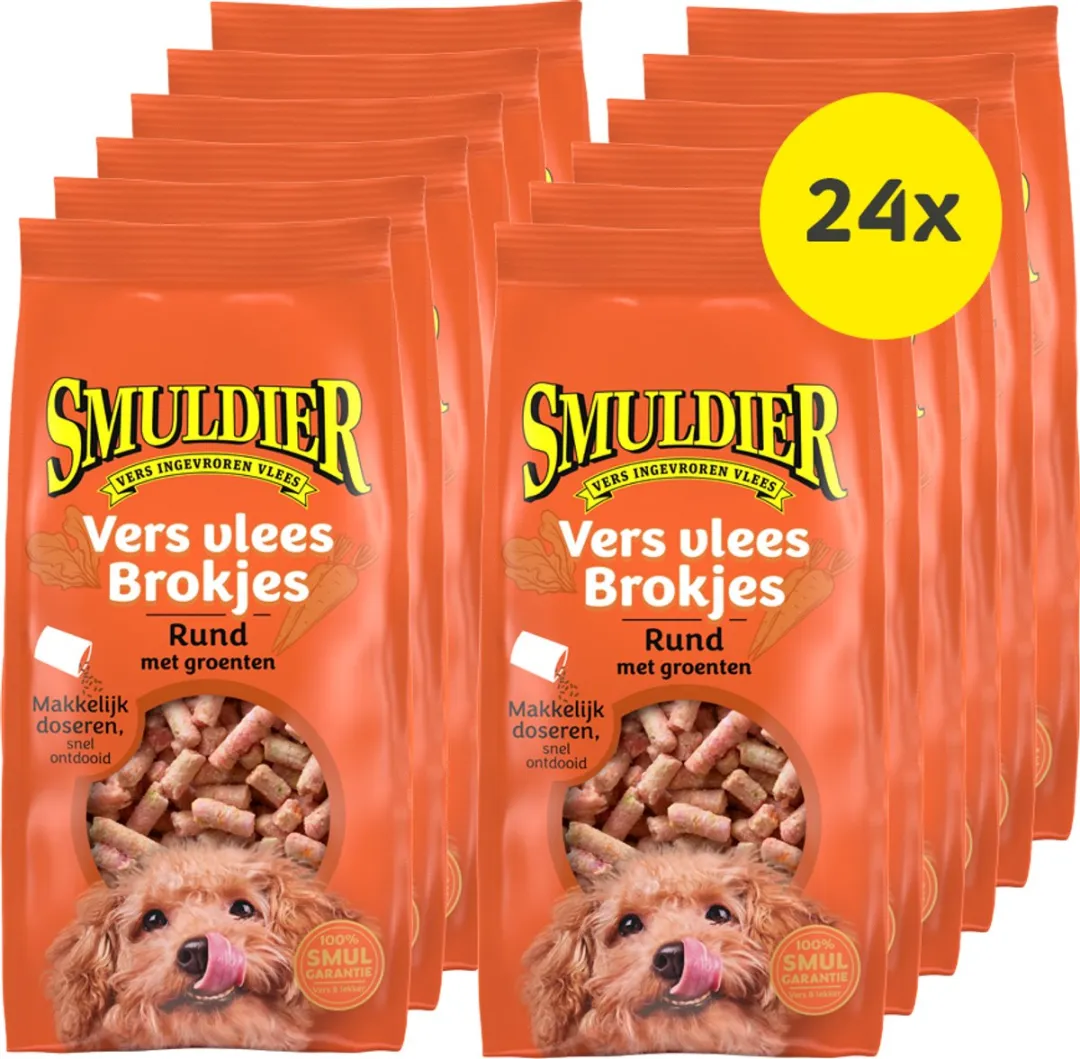 Smuldier Vers Vlees Brokjes Rund met Groenten - 24 Stuks