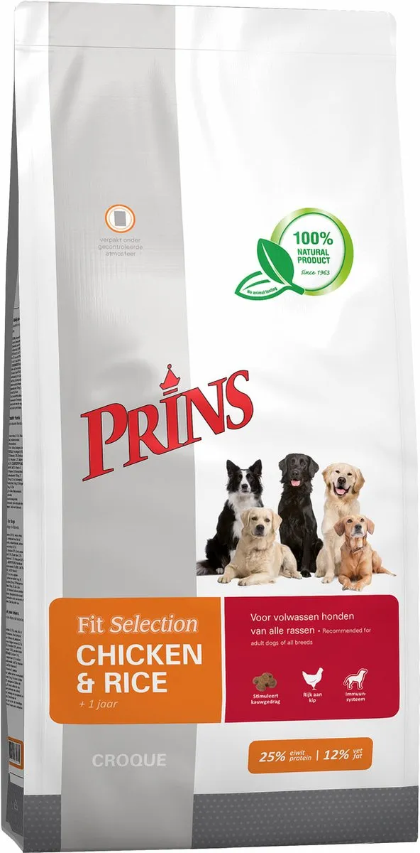 Prins Fit Selection Hondenvoer Kibbel 14kg - Kip & Rijst
