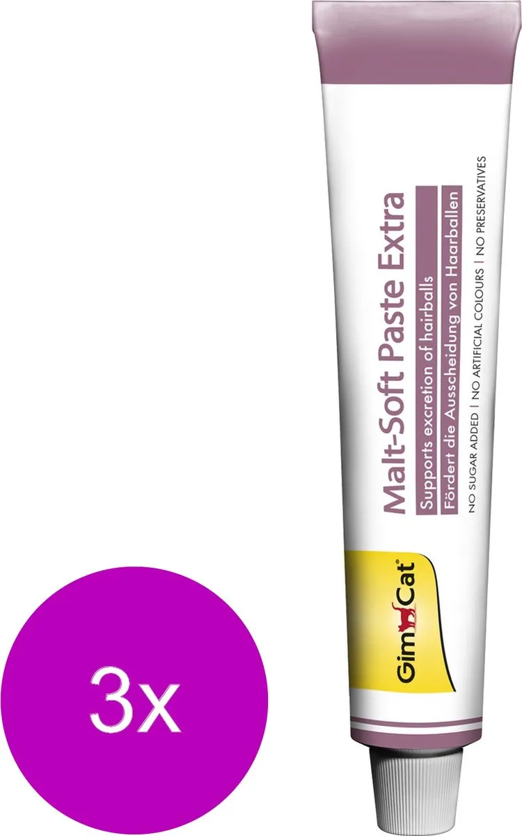 GimCat Malt-Soft Pasta Naturel - 3 Tubes 50g