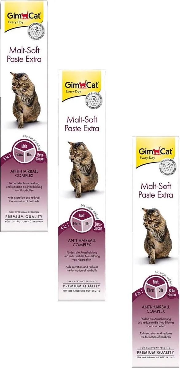 GimCat Malt-Soft Pasta Naturel - 3 Tubes 50g