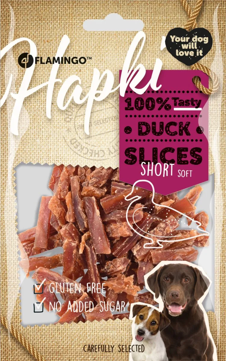 Flamingo Hapki Duck Slice Hondensnack - 1 Stuk