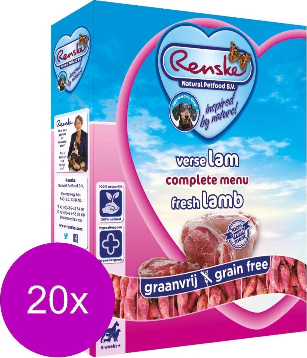 Renske Hond Vers Adult Graanvrij Lam 20x395g