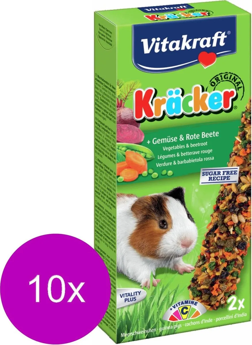 Vitakraft Cavia Kracker Groente 2-in-1 - 10 Stuks