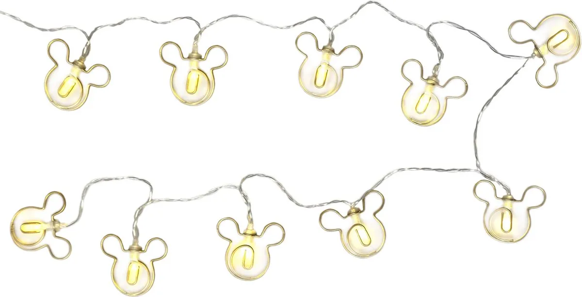 Disney Mickey Mouse LED Fotoklemmen - 10 Lichtpunten - Goud