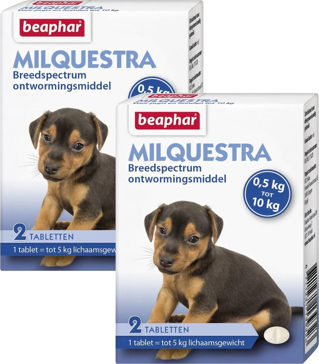 Beaphar Milquestra Pup Anti-wormenmiddel 2x2 tabletten
