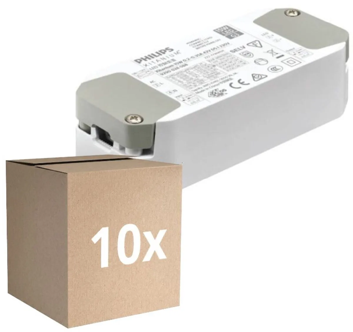 Voordeelpak 10x Philips Xitanium G3 LED Driver 25W 0.45~0.6A (DIP) 30~42V incl. DC cable - Set at 500mA