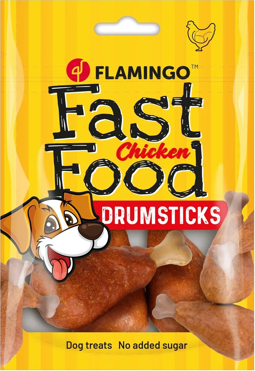 Flamingo Fast Food Drumstick Hondensnack 140g - 3 Stuks