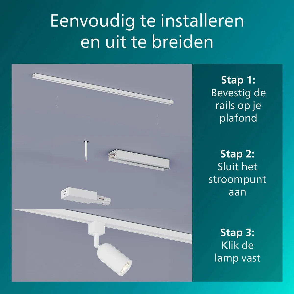 Philips EasyLink T-vormige Connector - Railverlichting - Wit