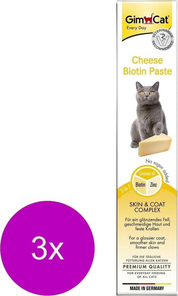GimCat Kaas-Pasta Kattensnack 3x50g