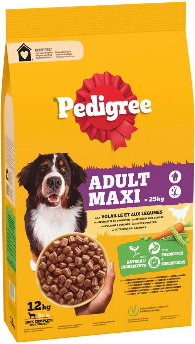 Pedigree Adult Maxi Hondenbrokken Gevogelte & Groenten 12kg