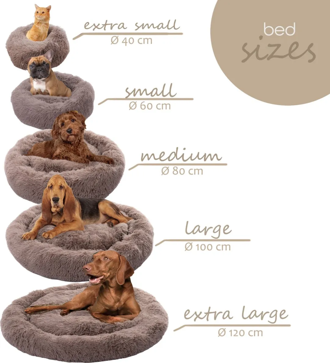 Paco Rabanne Pluche Honden- en Kattenkussen 80cm - Antraciet