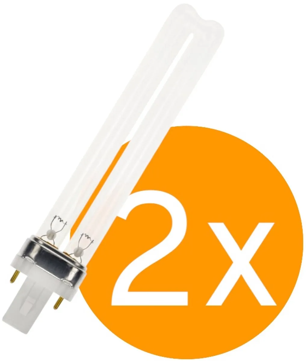 2 stuks | Philips TUV PL-S 9W/2P UV-C | G23 | Lengte 16.7cm | G23 (2 pins) | 9 watt | 9.000 Branduren